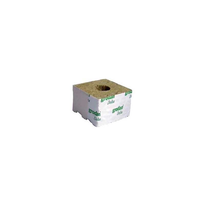 Cube de laine de roche 100x100mm trou 40/35