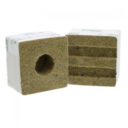 Cube de laine de roche 150x150mm  trou 40/35