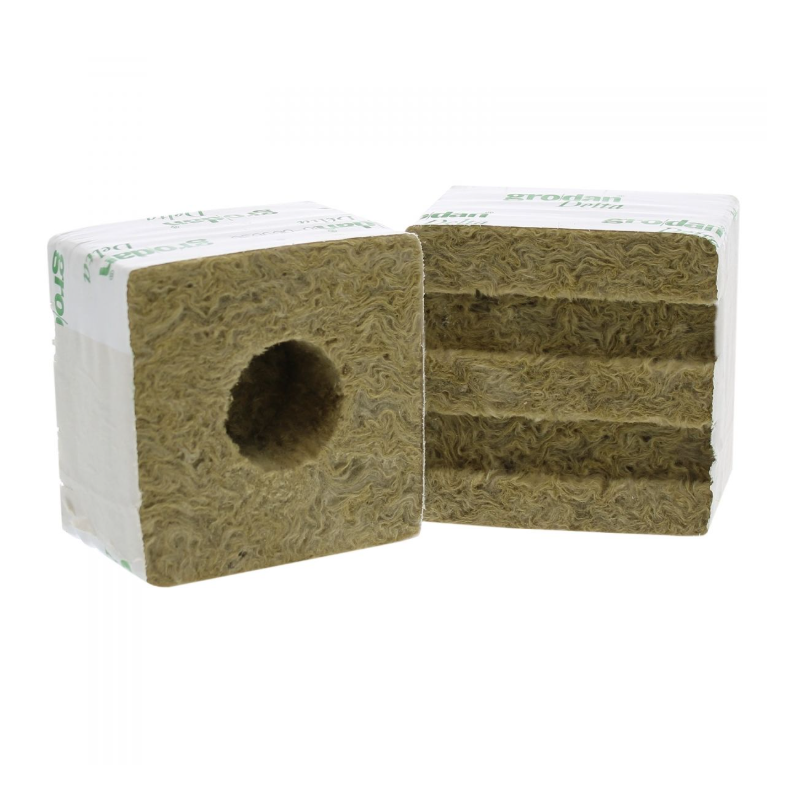 Cube de laine de roche 150x150mm  trou 40/35